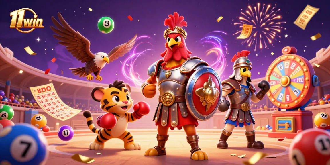 Experience the excitement of 11win with a dynamic illustration showcasing vibrant lottery elements.