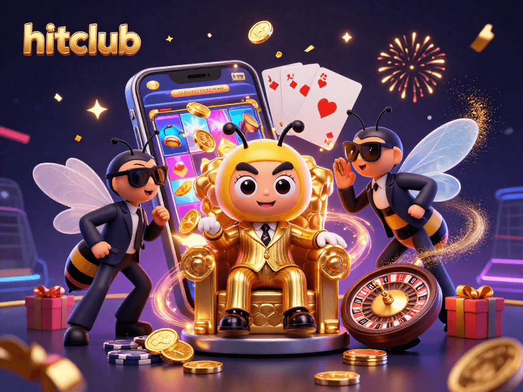 Experience the thrill of hitclub with a vibrant scene featuring a bumblebee mob boss amid gaming elements.