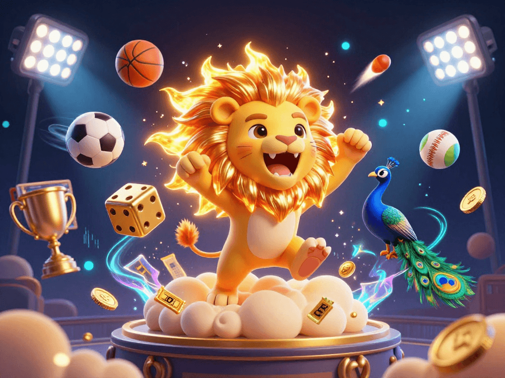 Experience thrilling gaming adventures with Debet as the sun lion roars triumphantly amidst a dynamic casino atmosphere.