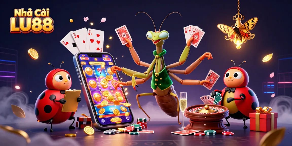 Engage with unique slot experiences at Nhà Cái LU88, where vibrant illustrations of games meet dynamic design.