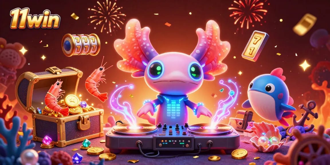 Experience the thrill of 11win with lively underwater casino action featuring vibrant characters.