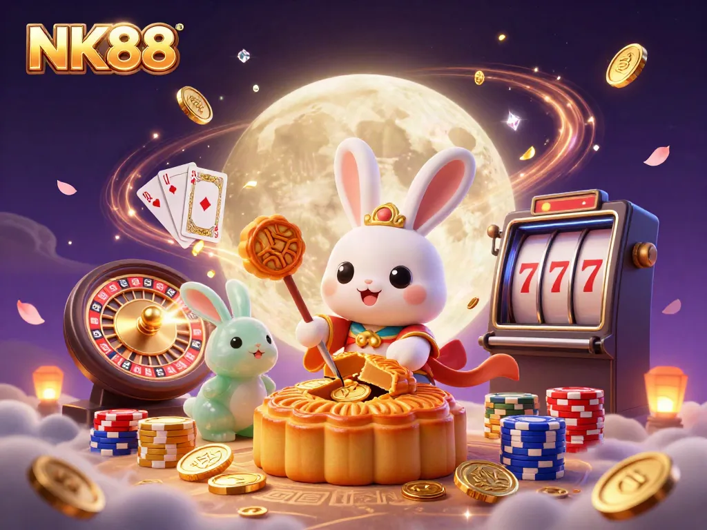 Experience the thrill of NK88 with our 3D casino illustration featuring captivating game elements.