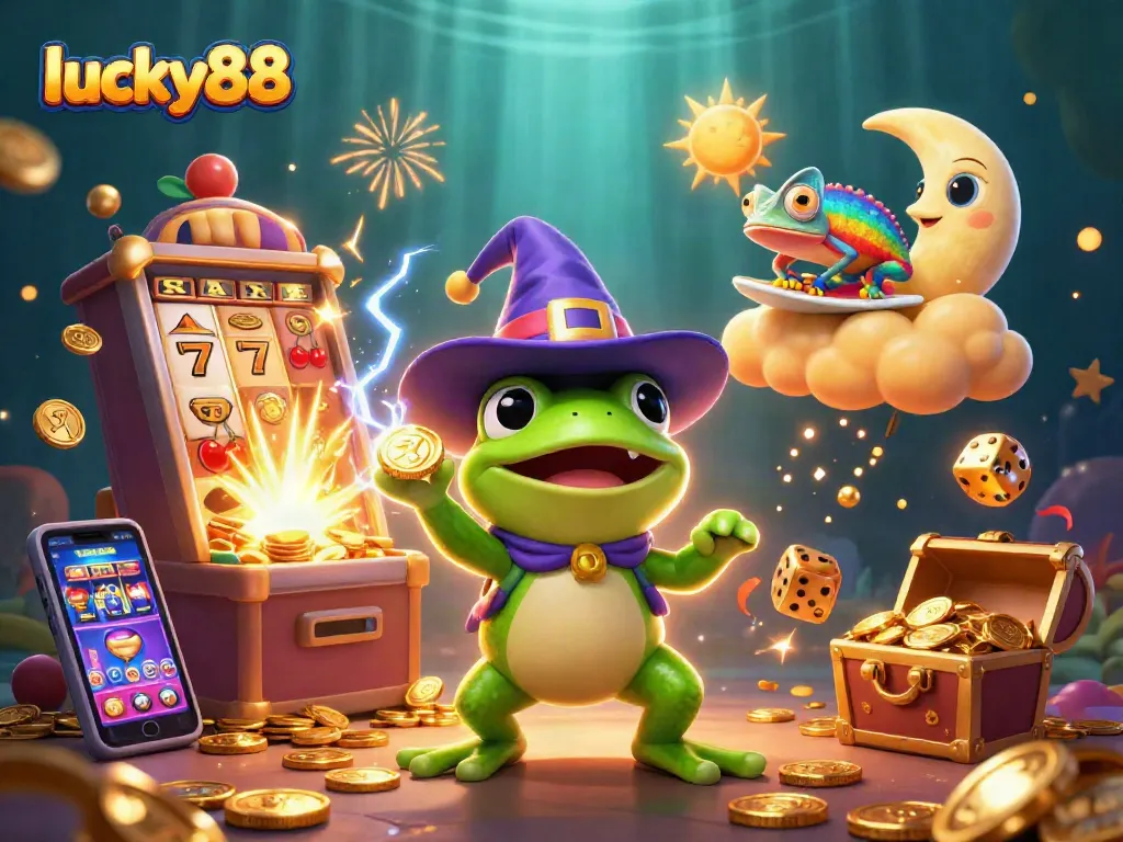 Engage with lucky88's thrilling jackpot excitement featuring vibrant characters and exhilarating casino elements.