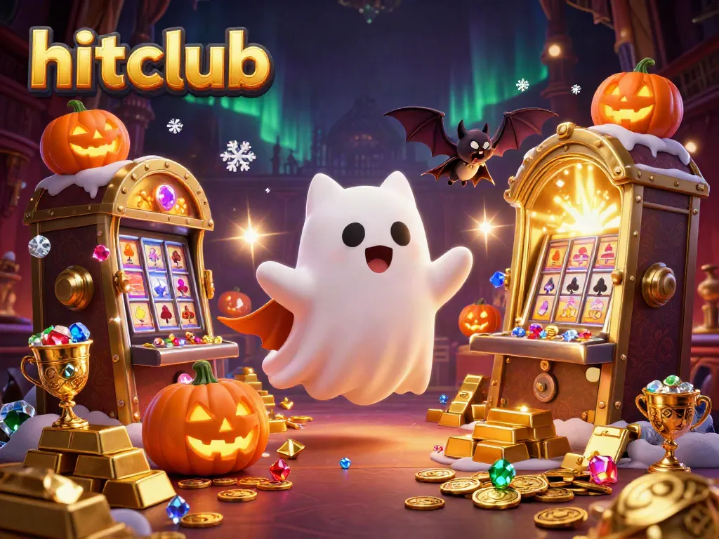 Experience gaming excitement with hitclub in a vibrant casino scene featuring treasure and festive elements.