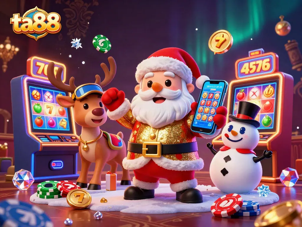 Experience thrilling gameplay at ta88 with festive characters celebrating casino jackpots.